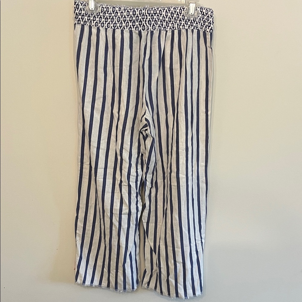 Indigo Rein Blue and White Striped Wide Leg Pants - Picture 4 of 7